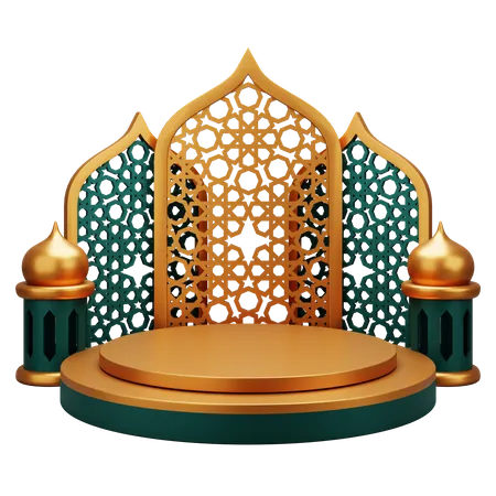 Islamische Podiumspräsentation  3D Illustration
