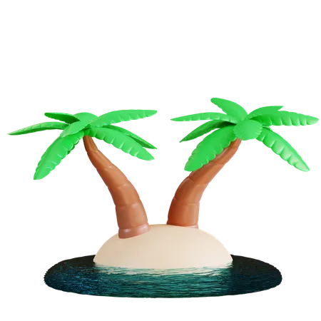 3 D Illustration Island 3D Icon