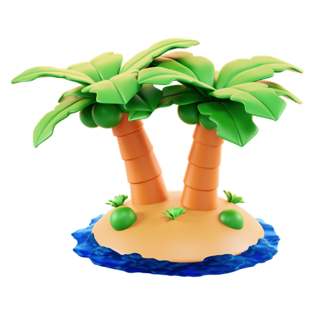 섬  3D Icon
