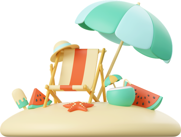 섬  3D Illustration