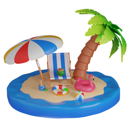 Island  3D Icon
