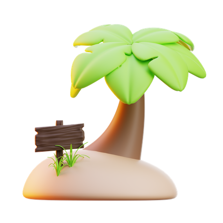 섬  3D Icon