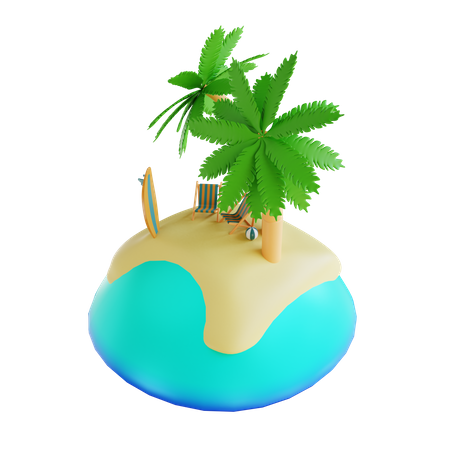 Island  3D Icon