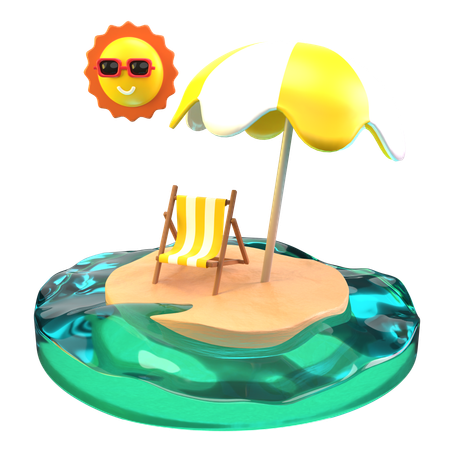 Island  3D Icon