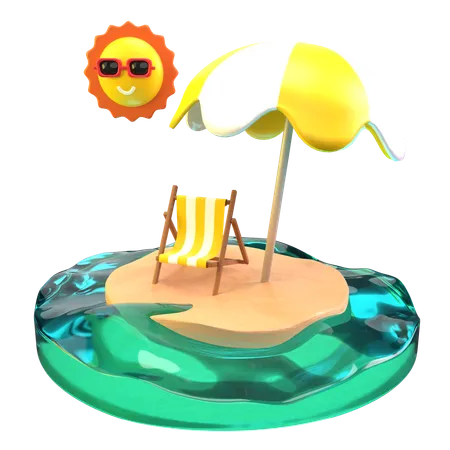 Island  3D Icon