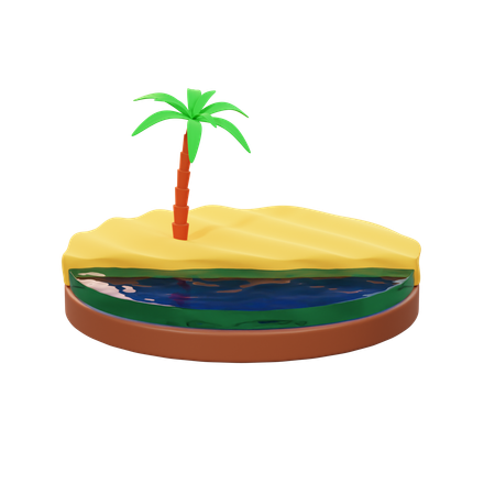 Island  3D Icon