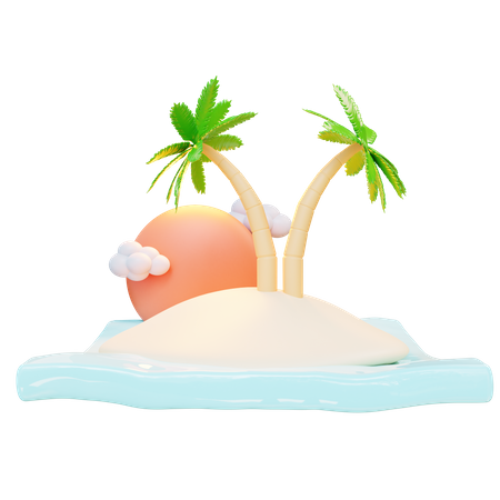 Island  3D Icon