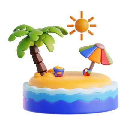 Island  3D Icon