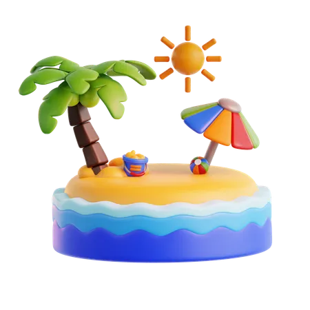 Island  3D Icon