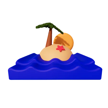 Island  3D Icon