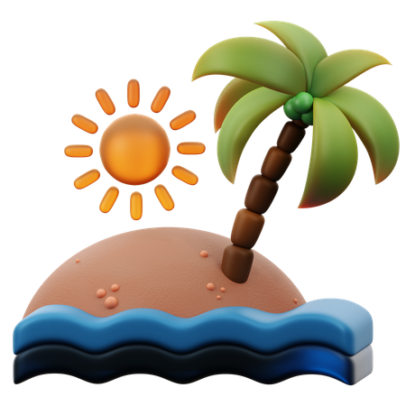 Island  3D Icon