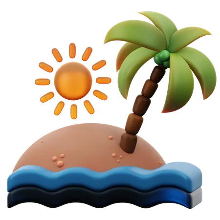 Island  3D Icon