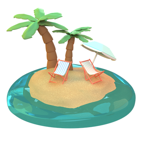 Island  3D Icon