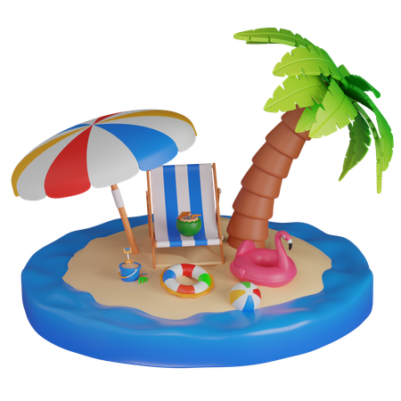 Island  3D Icon