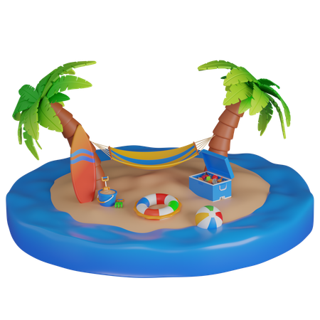 Island  3D Icon