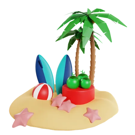 Island  3D Icon