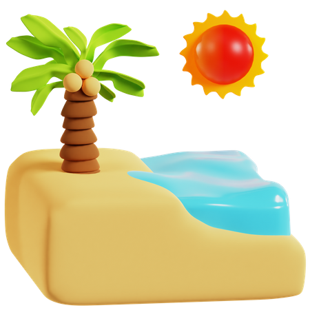 Island  3D Icon