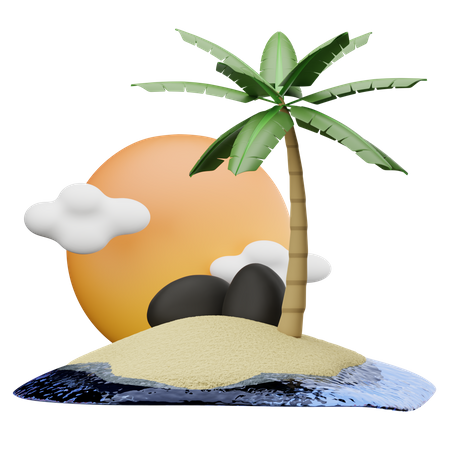 Island  3D Illustration