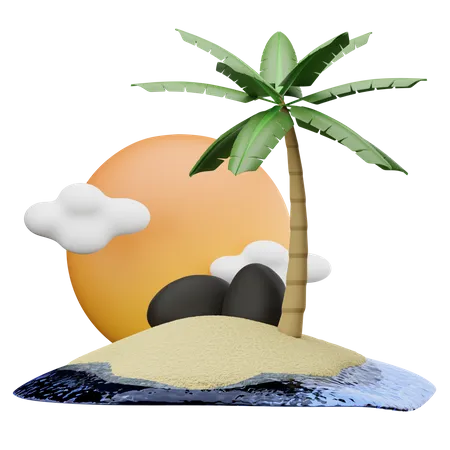 Island  3D Illustration