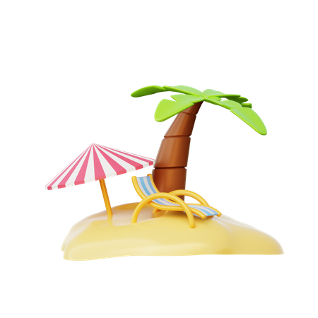 Island  3D Illustration