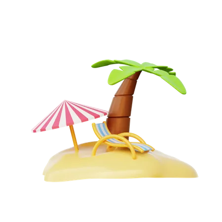 Island  3D Illustration