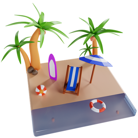 Island  3D Illustration