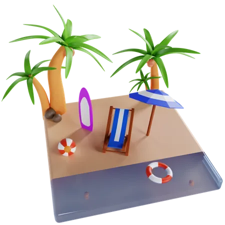 Island  3D Illustration