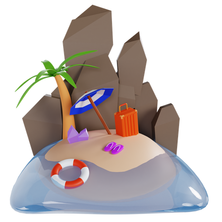 Island  3D Illustration