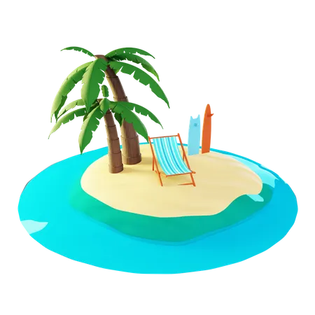 Island  3D Illustration