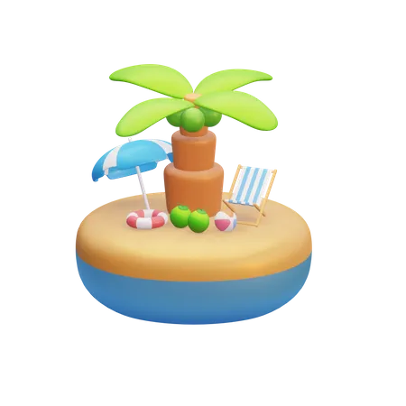 Island  3D Illustration