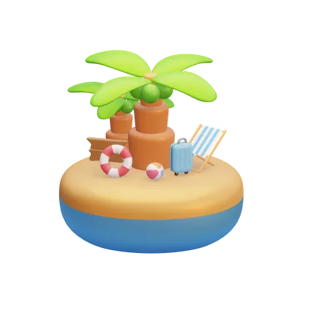 Island  3D Illustration