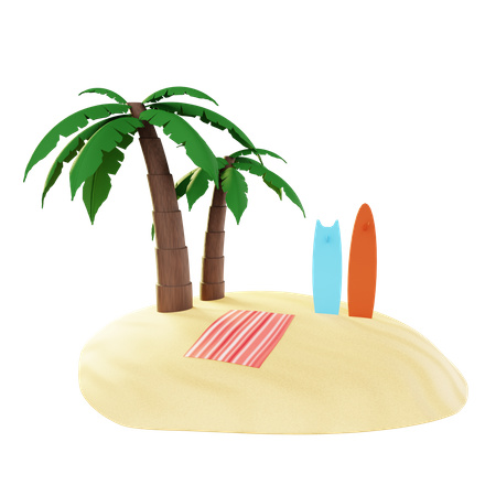 Island  3D Illustration