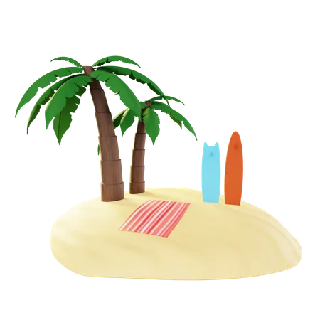 Island  3D Illustration