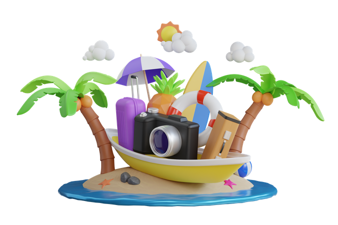 Island  3D Illustration