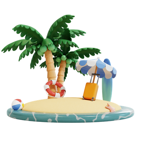 Island  3D Illustration