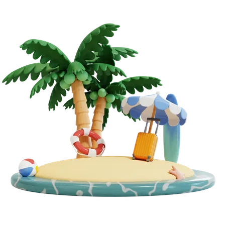 Island  3D Illustration