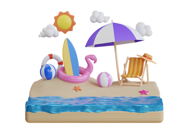 Island  3D Illustration