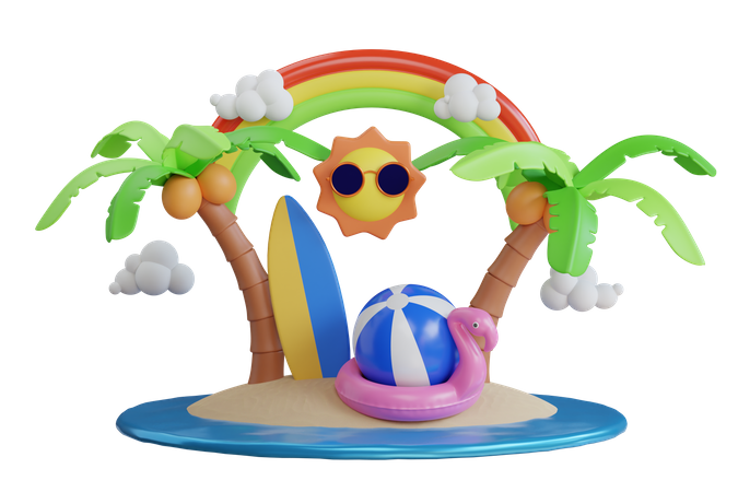 Island  3D Illustration