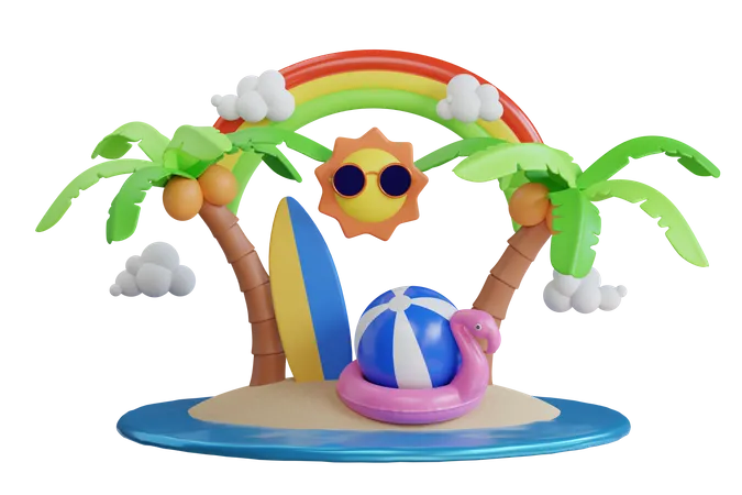 Island  3D Illustration