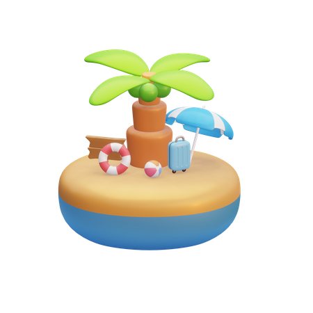 Island  3D Illustration