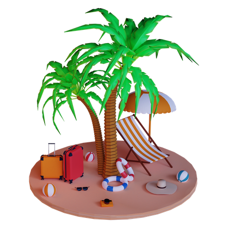 Island  3D Illustration