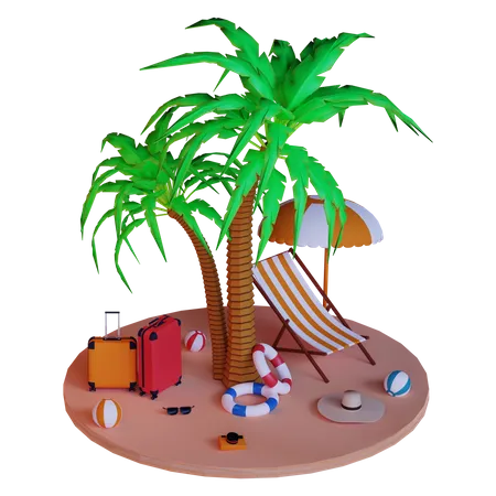 Island  3D Illustration