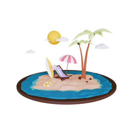 Island  3D Illustration