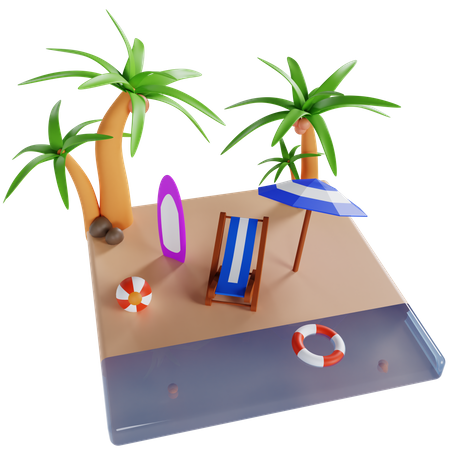 Island 3D Illustration