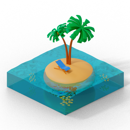 Island 3D Icon