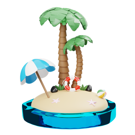 Island  3D Icon