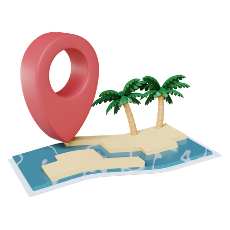 Island Location  3D Illustration