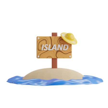 Island Sign  3D Icon