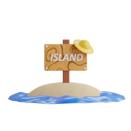 Island Sign  3D Icon