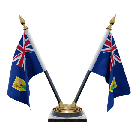 Islas Turcas y Caicos soporte de bandera de escritorio doble  3D Flag